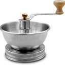 Stainless Steel Coffee Grinder Lid Attachment for Regular Mouth Mason Jars - Manual Crank Burr Grinder for Fresh Coffee, Ideal for Camping, Home Barista, Rust Proof Ceramic Mechanism (Wide)