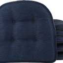 Non-Slip Chair Cushions, Assembled in USA, U-Shaped Skid-Proof Seat Pads for Dining Room, Kitchen, Office, 15"x16"  Solid Indigo Blue, 6 Pack