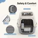 DUMOS 23" Hard-Sided Pet Carrier for Small Pets, 2 Door Cat Carrier, Beige