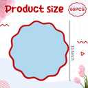 Blue Scalloped Paper Placemats 60 Pcs Disposable Coated Paper Waterproof Place Mat with Wavy Edge Table Decor for Baby Shower Party Supplie Birthday Wedding Banquet Tea Party (13.5 Inch Round)