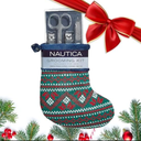 Pack Of 4 Nautica Nail Grooming Kit for Men - Complete Set in a Christmas Stocking | 4 Premium Quality Tools for a Well-Groomed Look, Green/Red