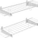 TORACK 2 Pack Garage Storage Wall Shelves, 15" x 45" Wall Mounted Wire Shelves for Garage Storage Heavy Duty Garage Wall Shelving(Pack of 2, White)