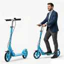 Scooters for Kids 8-12, Teens & Adults - Foldable&Portable Commuter Scooter with 8" Wheels, Bell, Hand Brake & Adjustable Height 30"-40.5", 240 lbs, Manual Push Scooter for Campus & Park