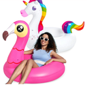 JOYIN 2-Pack Flamingo Unicorn Pool Float - Fun Floaties Inflatable Swimming Pool Tubes Toys Party Decorations, Summer Vacation Lake Beach Floaty Swim Rings Raft Lounger for Adults & Kids