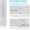 Portable Sliding Door Air Conditioner Kit, New Upgrade Door AC KIT, Adjustable AC Sliding Door Vent Kit 16.9 Inches - 90 Inches, with 2pack 3m seal, Suit for 5.9''/15cm Exhaust Hose