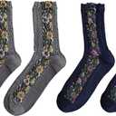 Flower Design Cable Knit Socks for Women
