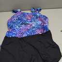 Tankini Swimsuits with Shorts - Two Piece Swimsuits Tummy Control Bathing Suits with Pockets (L)