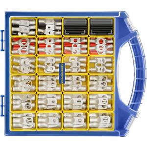 haisstronica 220PCS Tinned Copper Wire Lugs Kit,110PCS AWG 8 6 4 2 1 Heavy Duty Battery Cable Lug Ends Ring Terminal Connectors,Electrical Eyelets with 110PCS 3:1 Heat Shrink Tubing
