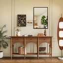 Walnut Wood Bathroom Mirrors for Wall Mounted, 36" x 24" Rectangle Rustic Wood Framed Wall Mirror, Decorative Farmhouse Mirror for Bathroom, Bedroom, Entryway, Horizontally/Vertically