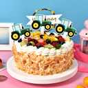 BESTOYARD 42pcs Construction Theme Cupcake Toppers, Excavator Cake Decorations for Construction Themed Party Supplies Boys Birthday Party, Paper Cake Topper Set