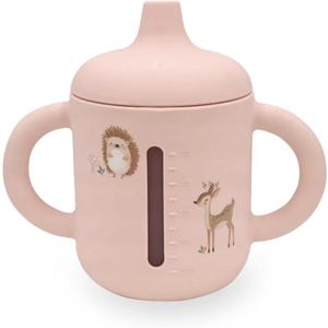 LITTEL RAWR Silicone Baby Sippy Cups for 6 months+, 3 Stages Training Cup Straw Cup for Infants Toddlers and Kid, Soft Spout and Handles Unbreakable Easy Grip 8.5oz/250ml (Pink)