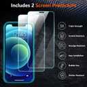 4 x SPIDERCASE Designed for iPhone 12 Case/iPhone 12 Pro Case, [10 FT Military Grade Drop Protection] [with 2 pcs Tempered Glass Screen Protector] Cell Phone Home Button Stickers,Blue