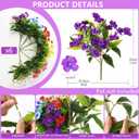 Artificial Impatiens Flowers for Outdoors, 6 Bundles Multicolor Silk Fake Flowers for Spring Summer Decoration, UV Resistant Faux Plants Plastic Bouquet for Home Planter Porch Patio Yard Decor
