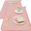 2 Pack Microfiber Dish Drying Mat for Kitchen Counter Super Absorbent Drying Mat Large Size 23.6'' X 17.7'' Dish Drying Pad (Pink)