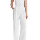 LETSVDO Women's Elegant Strapless Jumpsuit Dressy Sleeveless Wide Leg Tube Top Formal Wedding Cocktail Party Rompers Outfits, XL