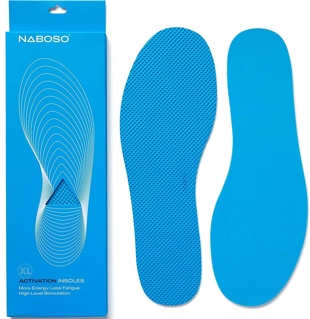 Naboso Activation Sensory Insole, Thin Men's and Women's Textured Anti-Fatigue Shoe Inserts That Best Stimulate The Feet to Improve Posture, Balance, and Foot Strength (Medium)