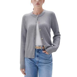 SUUKSESS Women Chunky Cashmere Blend Cardigan Sweaters 2025 Trendy Fall Fashion Button Up Long Sleeve Knit Outfits(Gray M)