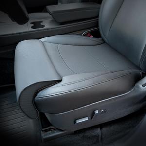 Tesla Model 3/Y Seat Cushion Cover with Memory Foam Leg Support, Premium Waterproof Leather, Non-Slip Base, Full Coverage Design, (Model 3 (2017-2023) & Model Y (2020-2025) - Black - For 1 Seat)