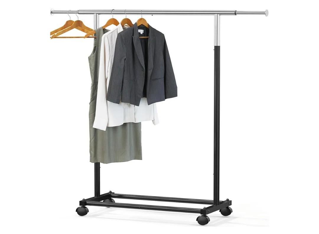 Simple Houseware Standard Rod Garment Rack, Black