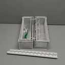 Over The Door Organizer, Metal Door Organizer Hanging with 5 Adjustable Baskets and Coat Hook, Behind The Door Storage for Bedroom Closet Bathroom Pantry Cabinet Kitchen, White