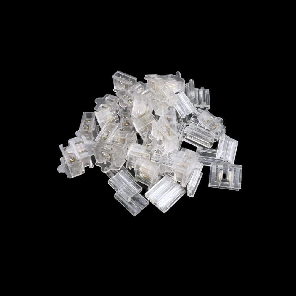 SPT-1 Female Vampire Plug 25Pcs, Gilbert Plug Green, Fits SPT-1 Specification Cable Christmas Light String Ends Replacement Zipper Plugs