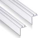 Frienda 2 Pack 32.5 Inch Two-pronged Shower Vinyl Sweep and Seal Top or Bottom Seal Accent Drip Vinyl Universal Use for Top or Bottom for Home or RV Showers(Straight Edge)