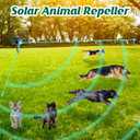 Kittmip Ultrasonic Animal Repellent Outdoor Solar Powered Repeller Deterrent Waterproof Motion Sensor Animal Deterrent (2, Green)