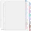 Mr. Pen- Clear Sheet Protectors with Tabs, 8 Tabs, 2 Sets, Clear Plastic Dividers for 3 Ring Binder, Insertable Index Page Divider Multicolor Tabs (Morandi)
