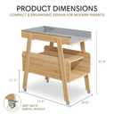 Diaper Changing Station Baby Flat Top Changing Table with Wheels and Changing Pad Nursery Organizer & Storage Rack Mobile Nursery Diaper Changing Table for Baby, Newborn (Nature)