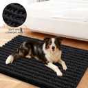 Smiry Dog Door Mat for Muddy Paws 30x20, Extra Soft Absorbent Chenille Doormat, Trap Moisture and Dirt, Non-Slip Machine Washable Front Door Mat for Indoor Entrance Inside Floor, Black
