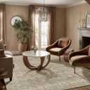 Machine Washable Rugs for Living Room: 5x7 Area Rugs for Bedroom Vintage Stain Resistant Non Slip Low Pile Lightweight Boho Carpet for Kitchen Dining Room Farmhouse Kids Room Nursery (Brown and Grey)