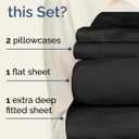 Extra Deep Queen Sheet Set - 4 Piece Breathable & Cooling Bed Sheets - Easily Fits 18 to 24 inch Mattress - Ultra Soft, Wrinkle & Fade Free w/ Extra Deep Pockets - Comfy Hotel Luxury Bedding - Black