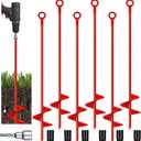 Chumia 6 Pcs 18 Inch Ground Anchor Spiral Blade Heavy Duty Earth Anchors Swing Set Metal Shed Kit for Garden Securing Trees Tents Trampoline Canopies Shelters (Red)