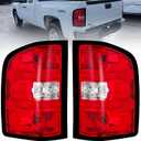 Boine Tail Light Compatible With 2007 2008 2009 2010 2011 2012 2013 2014 Chevy Silverado 1500 2500HD 3500HD Driver and Passenger Side Rear Light Bulb and Harness Included 25958482 25958483