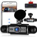 5 Channel Dash Cam Front and Rear Inside Left Right, 3'' 1080P Dash Camera for Cars, Dash Camera for Cars with G-Sensor, Super Night Vision, Wide Angle, Loop Recording,24 Hours Recording, WiFi