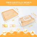 BADIABO Charcuterie Board with Clear Locking Lid, Travel Portable Cheese Board Set, Bamboo Cutting Boards for Kitchen, House Warming Gifts New Home, Gifts for Women (White - 1 Compartments)