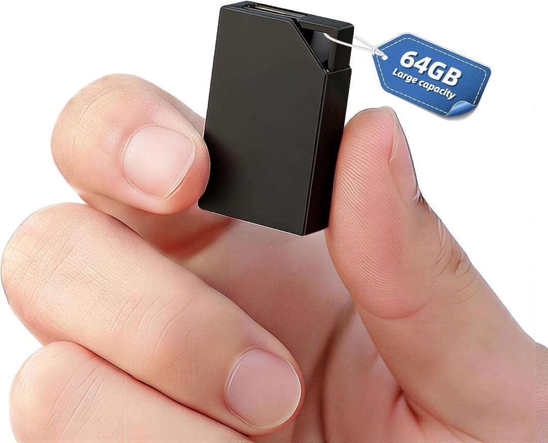 Digital Voice Recorder with 64GB Memory, USB Charging, Voice Activated Recorder, Mini Small Square Voice Recorder Voice Recorder, Meetings, Lectures and Interviews1 * 0.8 * 0.2
