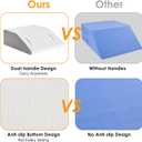 Ruqmuis Leg Elevation Pillow for After Surgery, 8inch Foam Leg Elevating Pillow for Swelling and Blood Circulation, Leg Wedge Pillow for Sleeping, Knee Pillow for Knee Hip Ankle Pain Relief, White