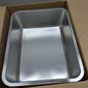 Stainless Steel Litter Box with High Sided, Metal Cat Litter Box, Odor-Free, Non-Stick Litterbox Pan, Easy to Clean Pet Supplies Toilet Tray for Indoor Cats, Kittens or Multicat Homes