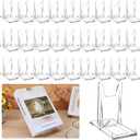 30 Pack Adjustable Acrylic Book Display Stands Clear Easel Collector Display Holder for Artwork Album CD Magazine Photo Frame Card Desktop Stand 4.2" H x 2.35" W