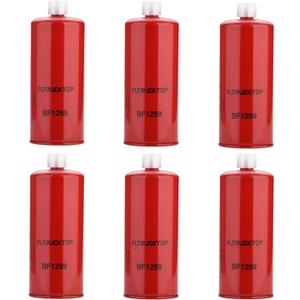 6PCS BF1259 Fuel and Water Separator Filter Compatible with Cummins Engines for Freightliner Kenworth Peterbilt Replaces 256-8753,3329289,P551000,4377880, 2568753,15587139,25011689