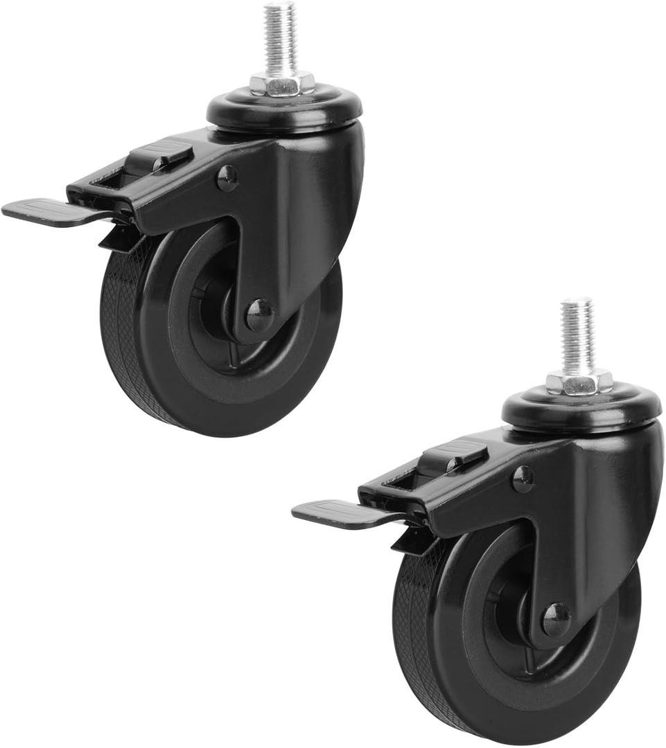 Locking Caster Wheels for Pit Boss, Louisiana Grill, 74064 Wheels Replacement for Pit Boss Pro Series 1100-PS1 1600, Navigator 850 1150, Austin XL, Rec Tec & Others Pellet Grills, 2 Pack
