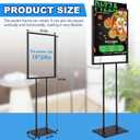 2 Pcs 18" x 24" Twin Pole Bulletin Sign Holder Floor Stand Heavy Duty Floor Standing Poster Display Stand Black Display Poster Holder with Rectangular Base for Outdoor Indoor Store Business