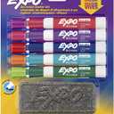 EXPO Low Odor Dry Erase Marker Starter Set with White Board Eraser, Chisel Tip Dry Erase Markers, Assorted Colors, 11-Piece Set