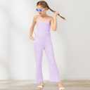 B&GCozy Girls Casual Loose Sleeveless Stretchy Wide Leg Pants, Jumpsuit Rompers for Girls (12-13 Years, Purple)
