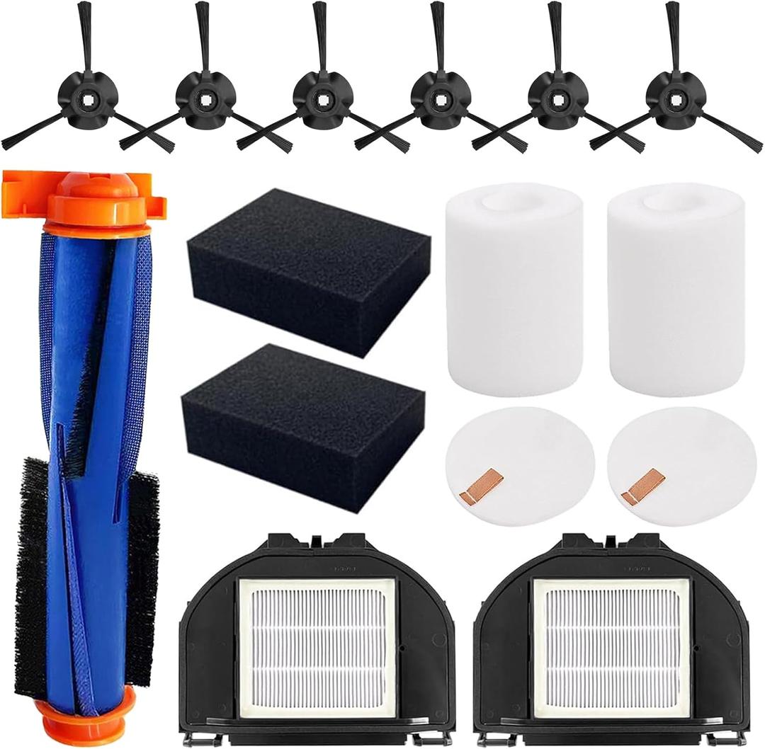 RV2310AE Replacement Parts for Shark AV2310AE/RV2320S/RV2300S/UR2350AE/UR2360S Matrix Robot Vacuum Cleaner,1 Main Brush Roller, 6 Side Brushes, 2 HEPA Filters, 2 Foam Filters(Not for RV2300/RV2310)