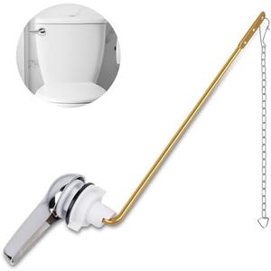 Universal Toilet Handle Replacement Kit - Premium Toilet Flusher Handle Replacement for Reliable Performance, Front Mount Toilet Lever Replacement Kit with Stainless Steel Flapper Chain (Silver)