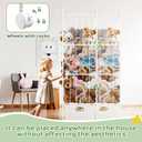 Stuffed Animal Storage, Metal Stuff Animals Zoo Holder with Fabric Drawer and Wheels Tall Vertical Plushies Toy Organizer Plush Storage Cage with Elastic Band for Nursery Playroom Corner