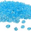 300 Pcs Acrylic Ice Rocks Crystals Gems, Bulk Fake Crystals, Plastic Diamonds for Vase Filler Wedding Decoration Table Scatter Party Arts Crafts Display (Light Blue)