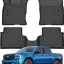 Floor Mats Custom for Ford Maverick 2022-2025 2026 Gas (Not for Hybrid) All Weather TPE Rubber Protection Front & Rear Row Anti-Slip Automotive Floor Liners for Maverick 2025 Accessories, Black